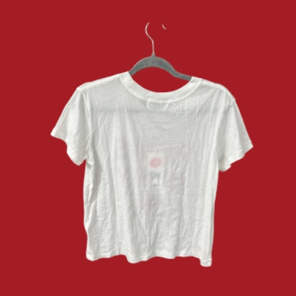 Wildfox White T-Shirt with Red Paris Is my Lover Print lips Graphics Small nwt - Picture 4 of 12